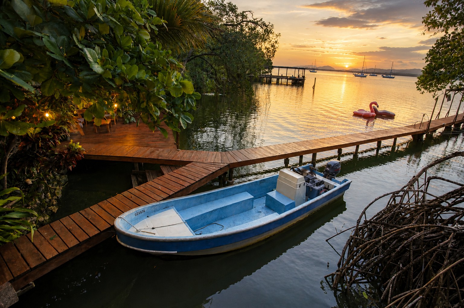 Private dock and lancha